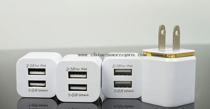 2 USB Ports Cube 2.1A Travel Charger With US Plug