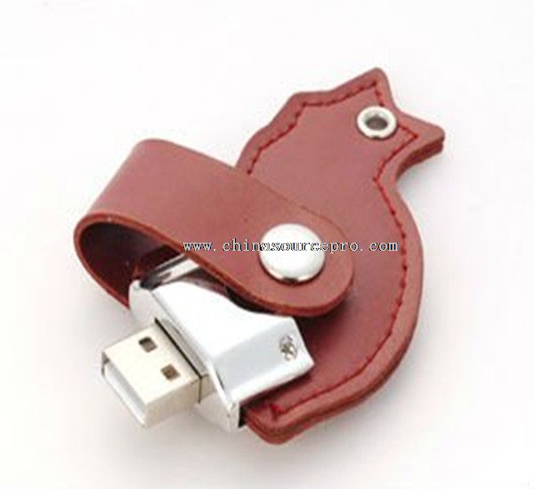 Kulit usb flash drive dengan gantungan kunci ring
