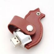 leather usb flash drives with keychain ring images