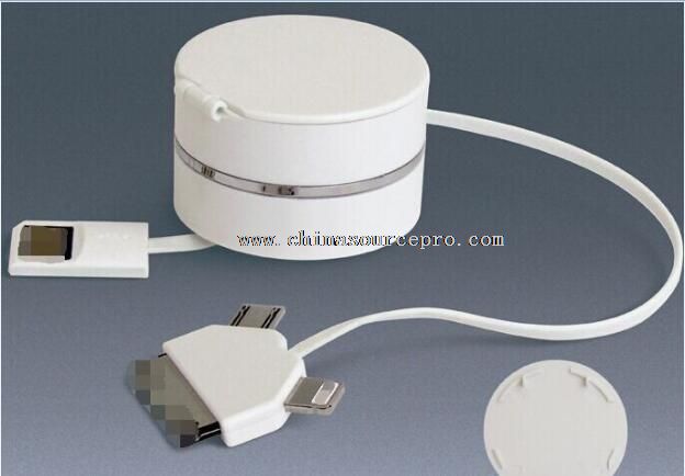 white 3 in 1 usb cable