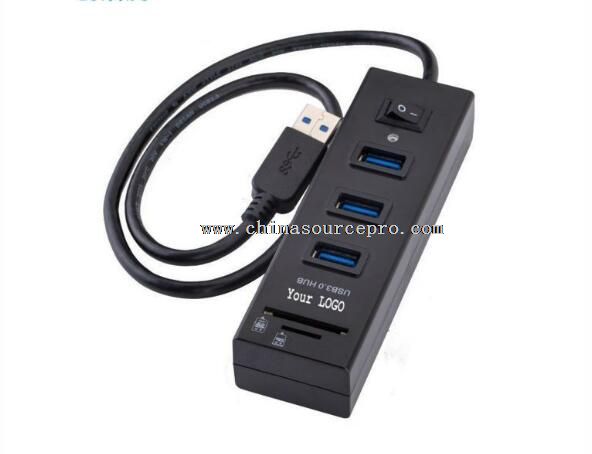 3 Port USB 3.0 Combo USB Hub and Card Reader Combo