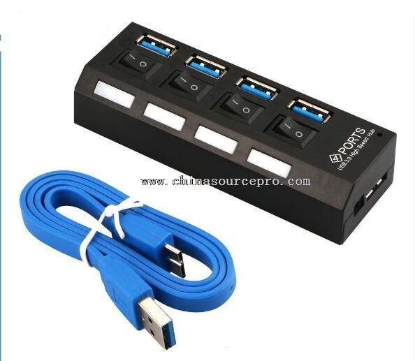 4 Ports USB 3.0 Hub With 4 Switch