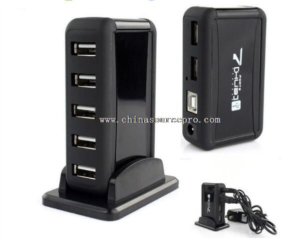 7 Port Super Speed USB 2.0 HUB With Power Adapter