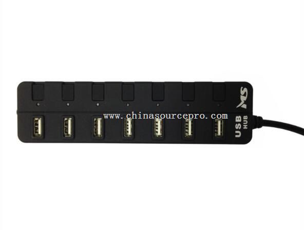 Blue LED Indicator Nice 7 Ports USB Hubs with SW