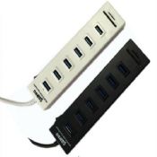 USB 2.0 6 Ports HUB + 2.0 SD/TF Card Reader with one switch images