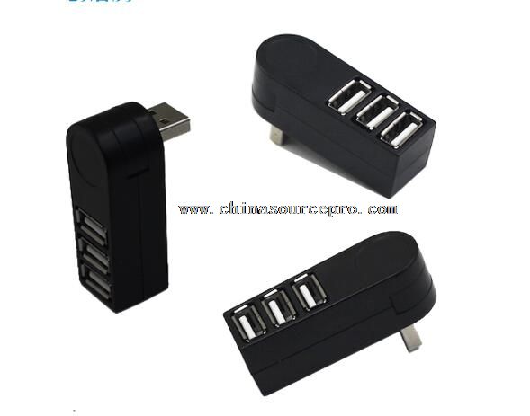 USB 360 Degrees Rotating 3 Port 2.0 HUB