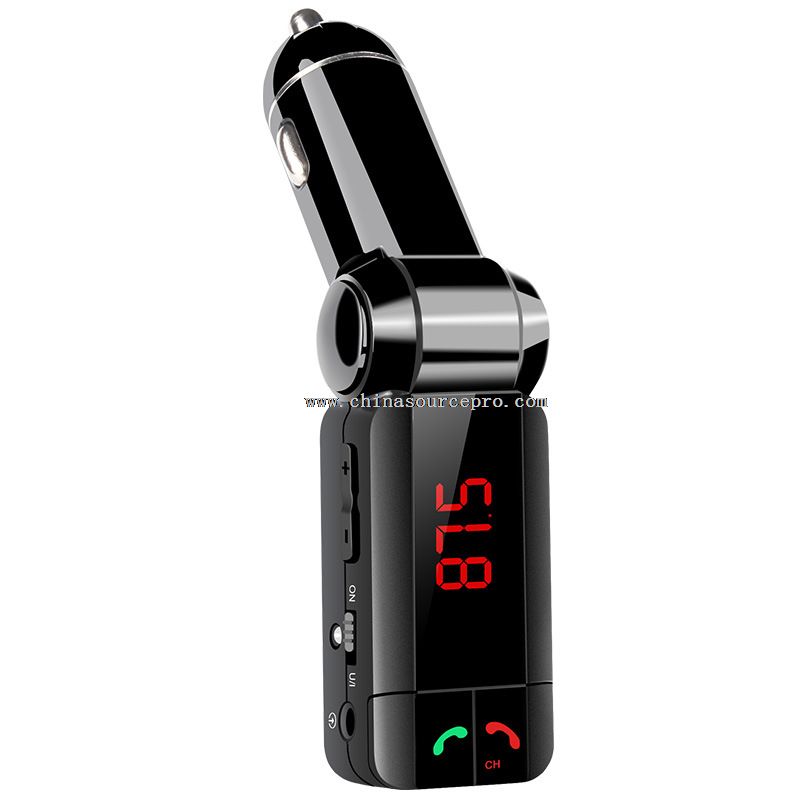 Car handsfree bluetooth FM transmitter with usb charging ports