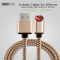 Metal Braided 8-pin micro usb 2 in 1 data charging cable small picture