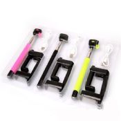 Extendable monopod tripod selfie stick with bluetooth shutter button images