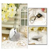 crystal peach-heart necklace usb flash drive images