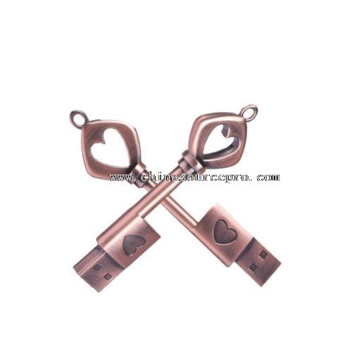 Metal Heart Key 8GB 32GB USB 2.0 Memory Stick