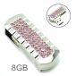 Mini Swivel USB Flash Drive Pink Crystals small picture