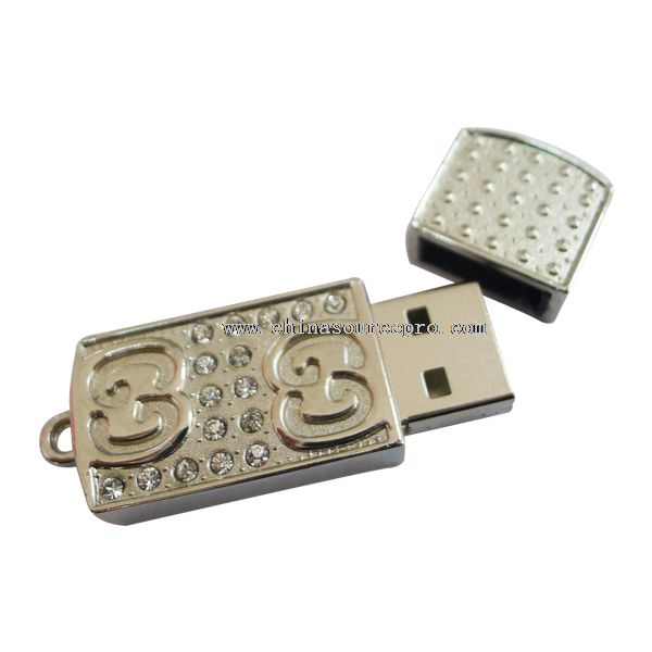 Perhiasan kristal logam 2.0 flash drive usb