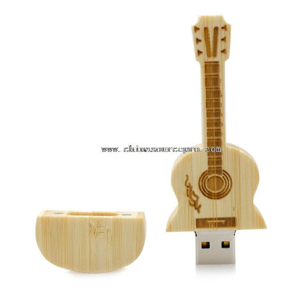 3D dřevěná kytara ve tvaru USB Flash Drive