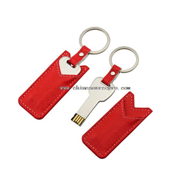 Dompet kunci gaya kulit usb dengan gantungan kunci