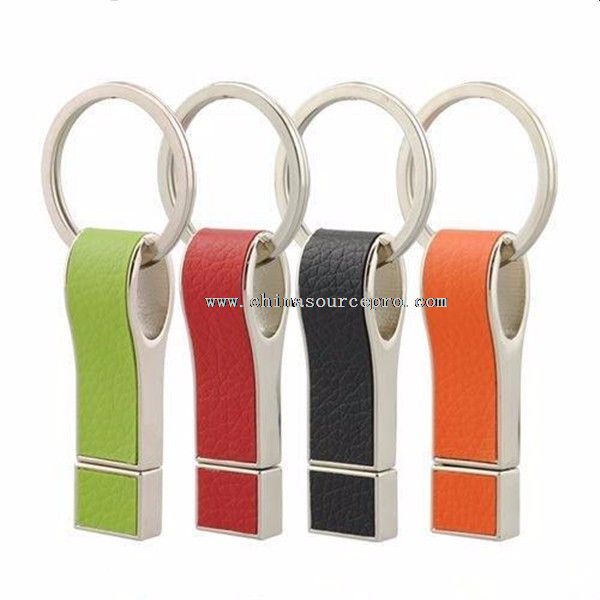 Leather key chains usb disk flash drive