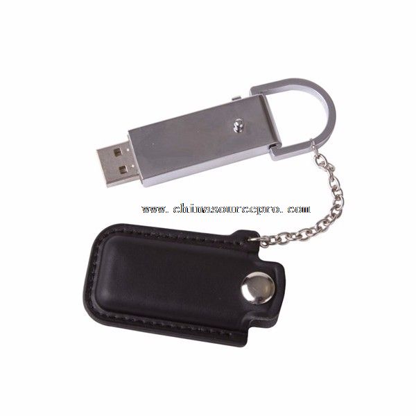 Металл 2.0 кожаный USB флэш-накопитель