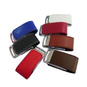 Leather Belt with Magnet Buckle Metal Keychain Pendant Style USB Flash Drive images