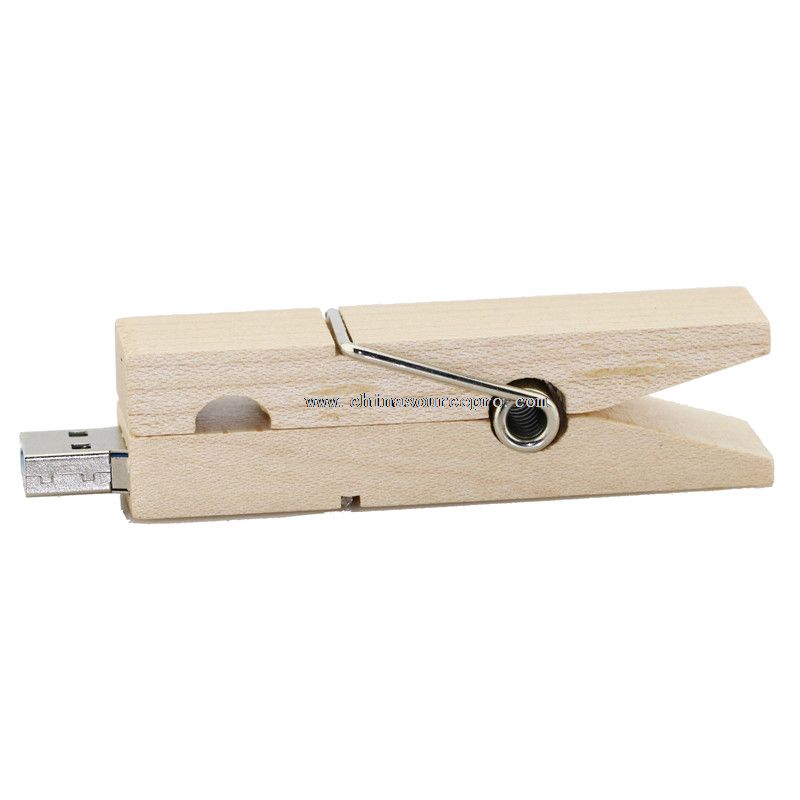 Pasak KAYU pakaian USB Flash Drive