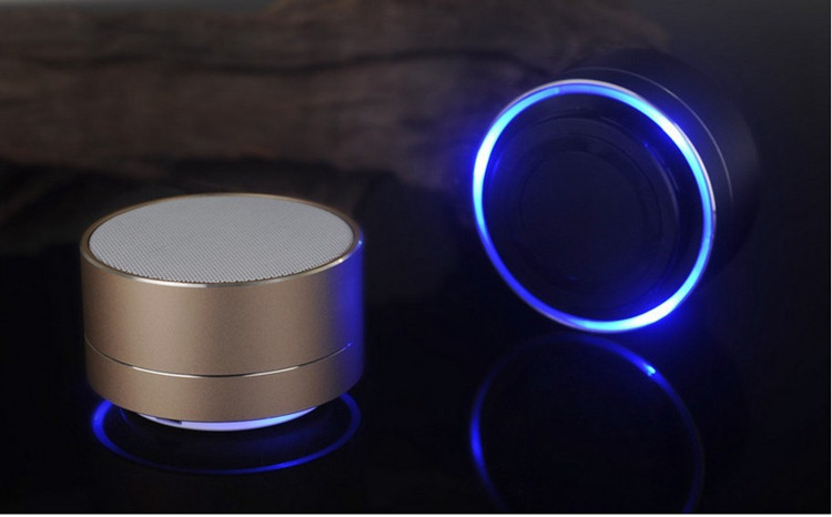 LED Metal Steel Mini Portable Speaker 