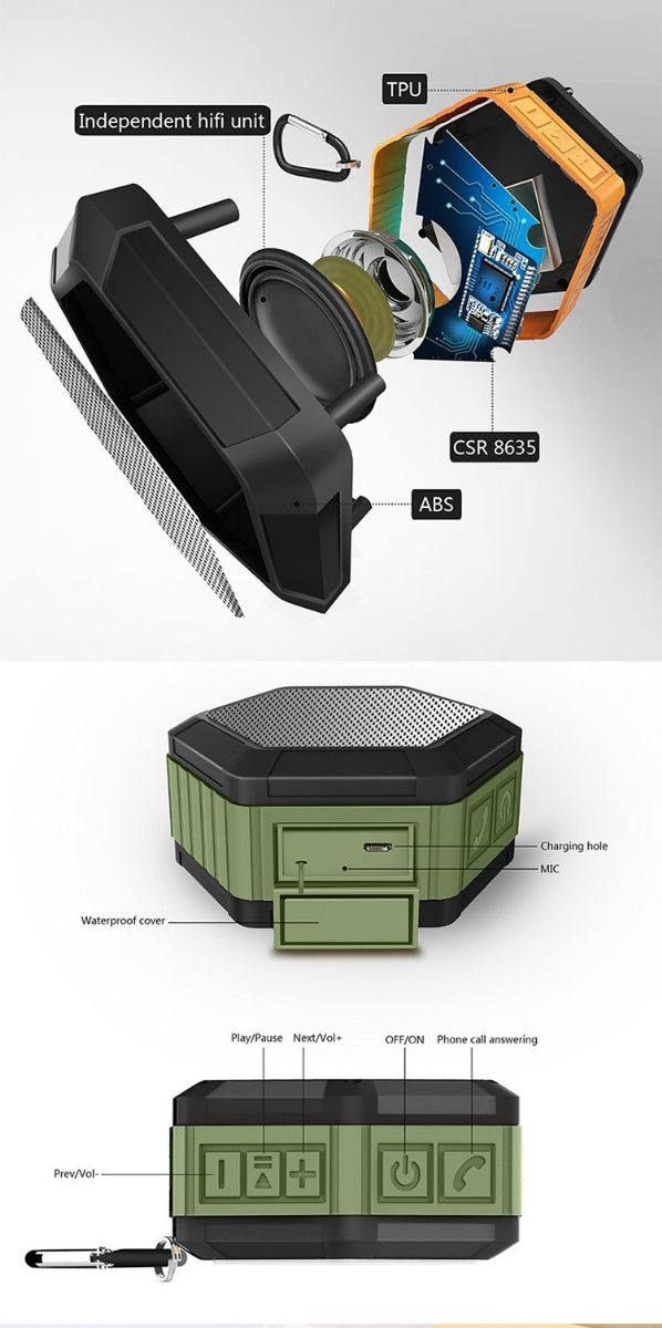 1500mah akkumulátor bt 4.0 hangszóró