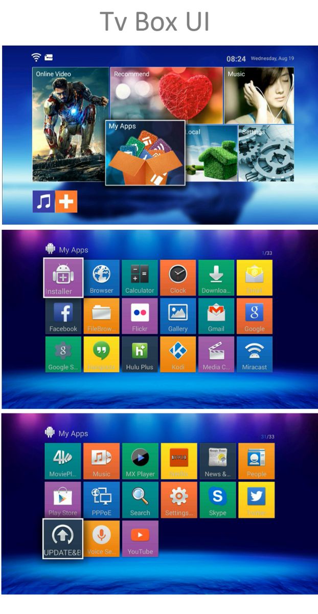 64 bit tv box with google android 5.1 OS and XBMC support