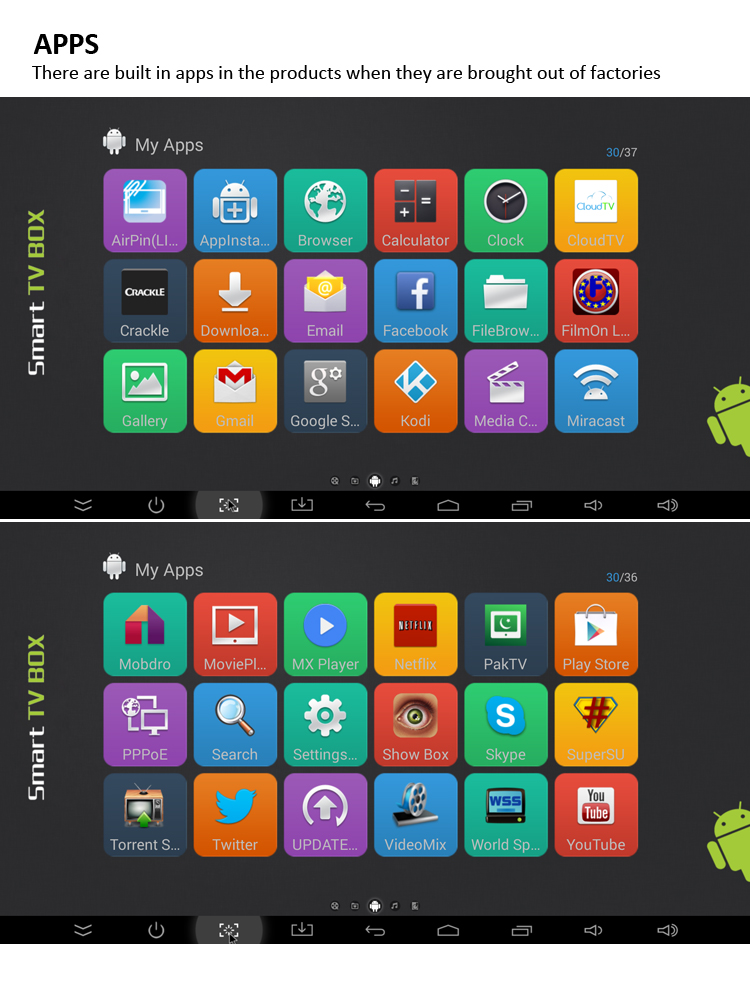  high speed android tv box with external antenna