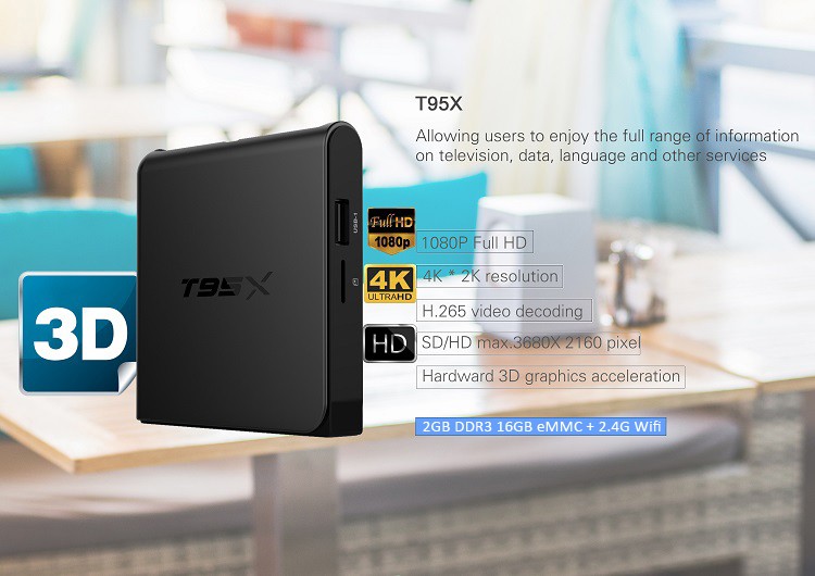 android 6.0 kodi 16.1 smart tvbox with S905X quad core CPU