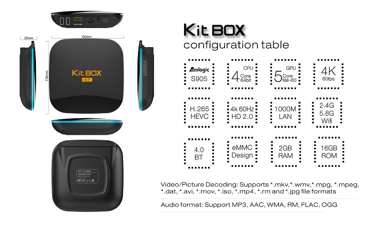  5.8G wifi 4K output Kit box k7