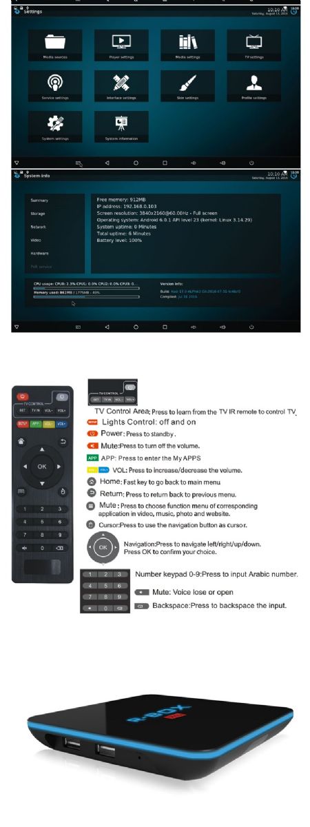  6.0 android OS tv box con kodi 17,0