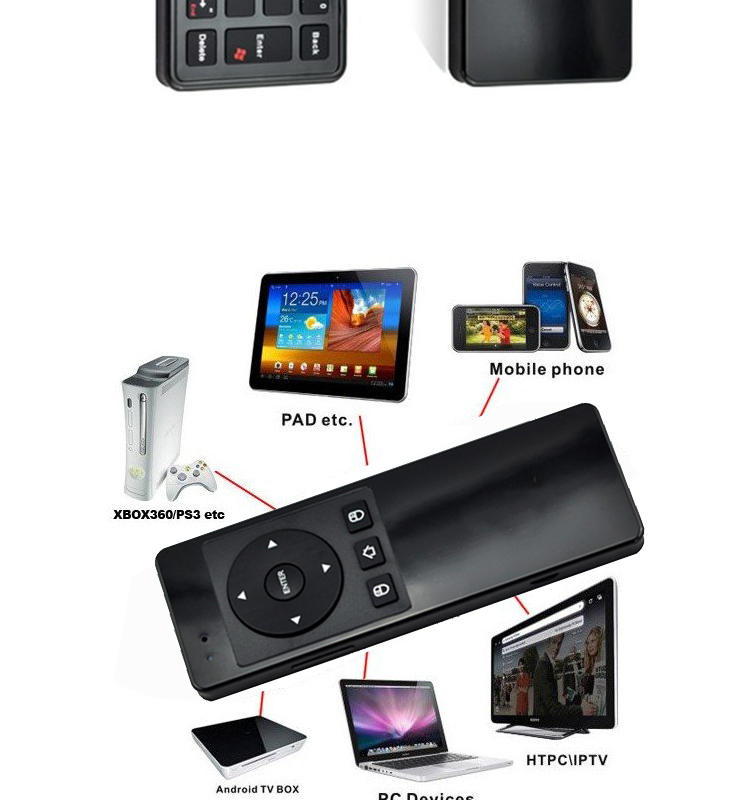 2.4G android віддаленого багатофункціональні airmouse з клавіатури 
