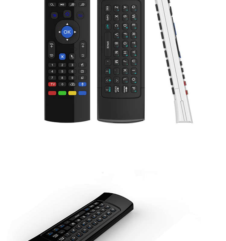 Built in microphone long working distance airmouse with IR learning function