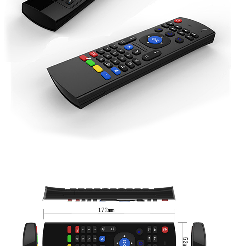 Built in microphone long working distance airmouse with IR learning function