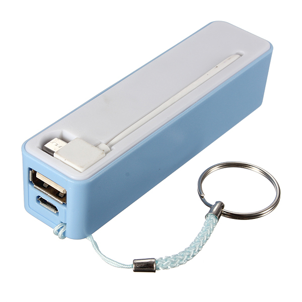 mini 2600mah daya bank dengan membangun dalam kabel
