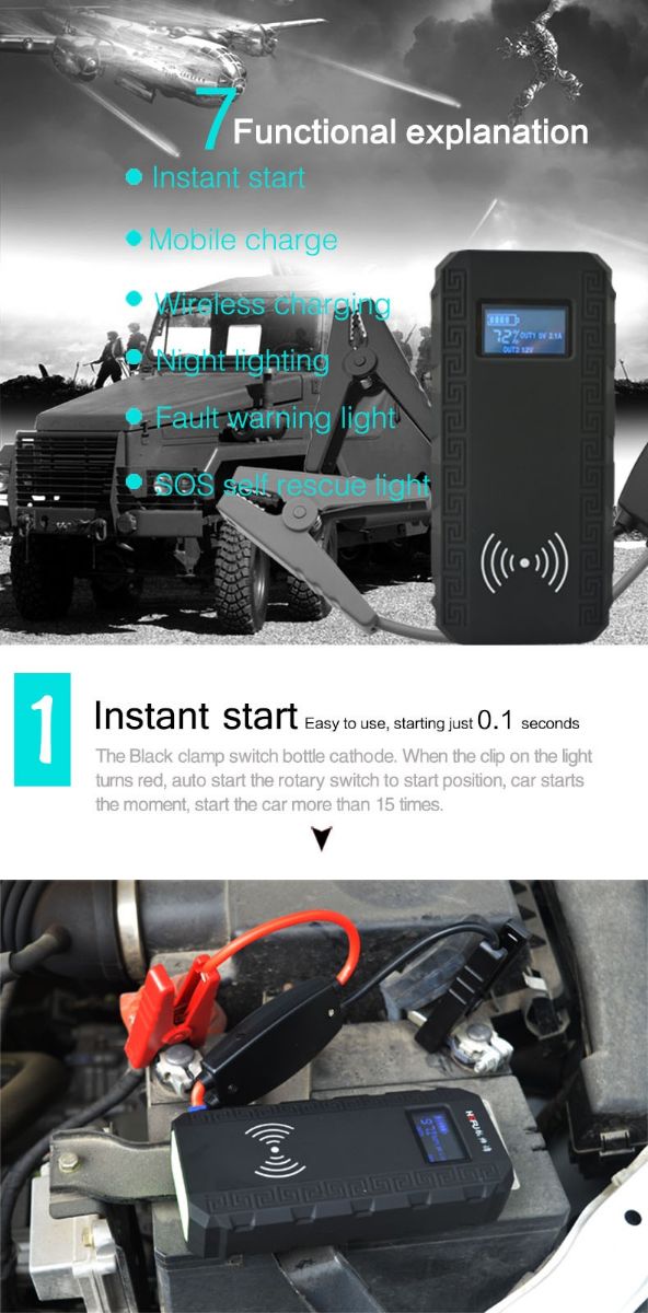 12V автомобіля бездротової зарядник стрибок для початківців ultimate