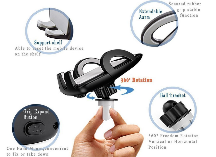 2 In 1 Suction Dashboard Windshield Car Mount Holder For Iphone