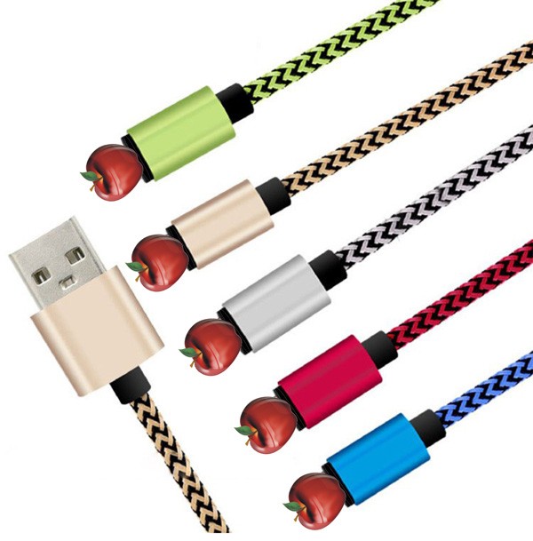 Metal Împletit micro usb 8 pini 2 in 1 date prin cablu de tarifare
