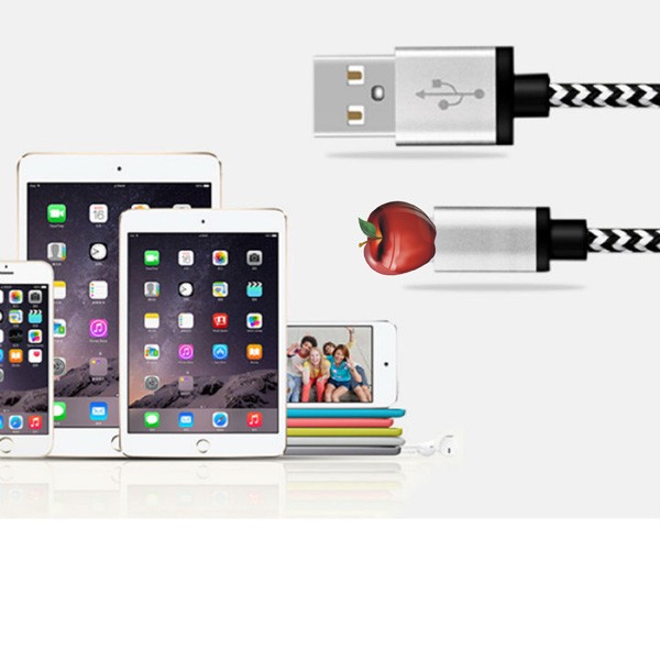 Metal Împletit micro usb 8 pini 2 in 1 date prin cablu de tarifare