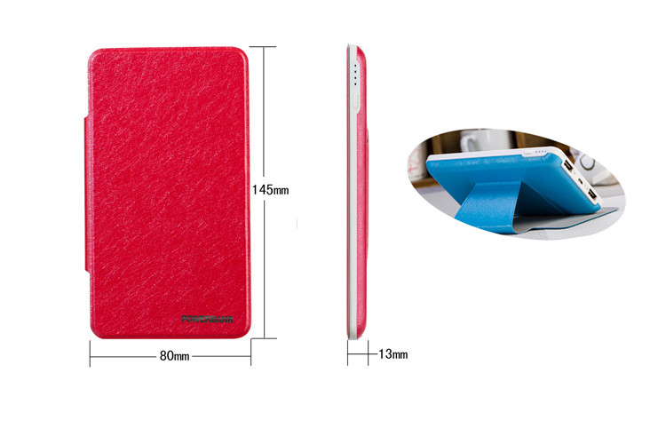 Make up mirror high quality ultra thin portable pocket power bank 8400mah