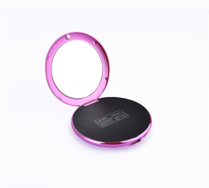 mini hordozható power bank tükörrel
