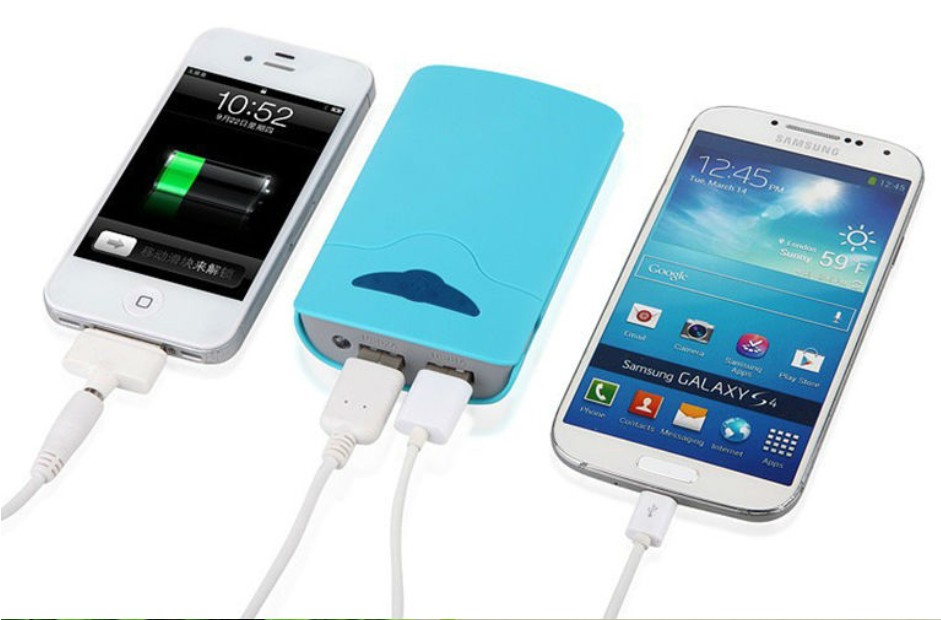 2600mah přenosný duální usb nabíječka