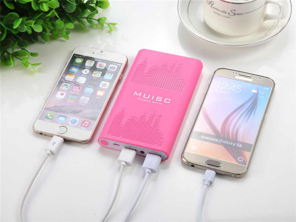 plastic portable 2A output dual usb powe بانک تحقیق 