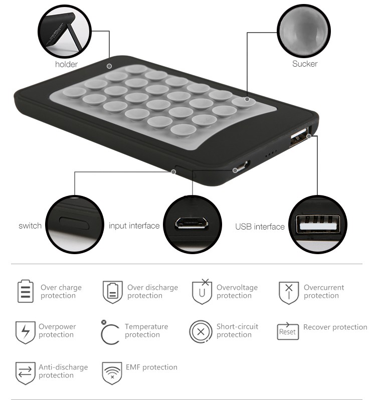 5200mAh vezeték Nélküli Töltő Power Bank