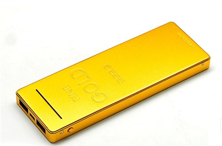 10000mAh Large Capacity Gold Bar Mobile Charger Power Bank