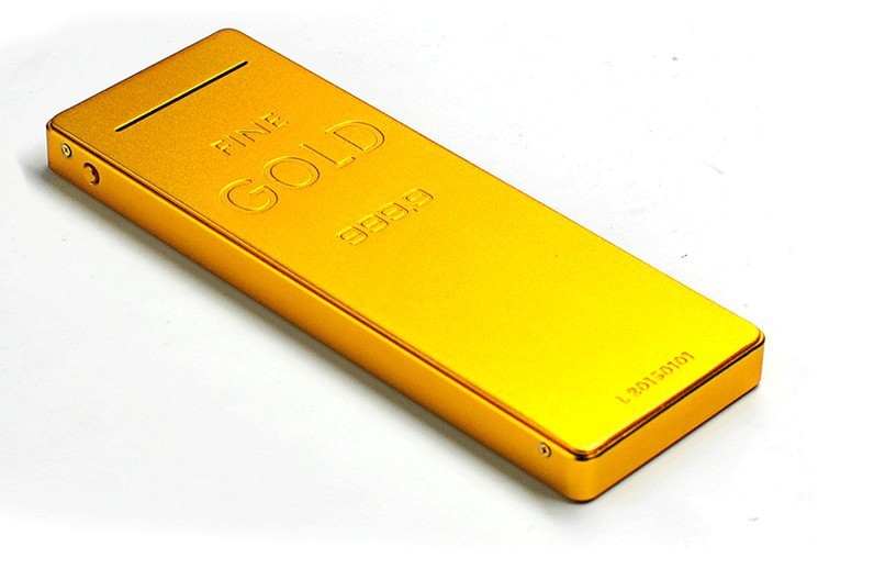 10000mAh Large Capacity Gold Bar Mobile Charger Power Bank
