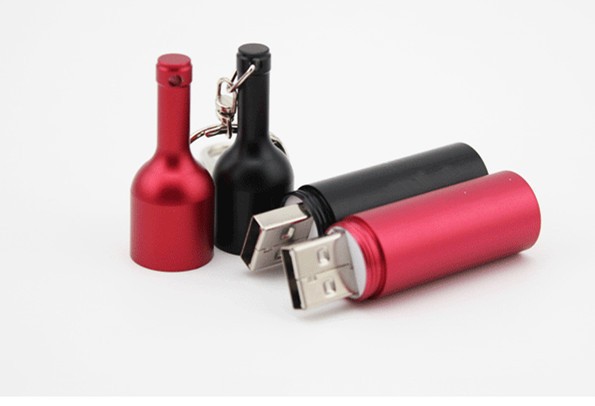mini USB drives bottle shape with key chain