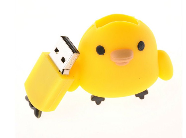 lovely chicken shaped pvc usb flash drive