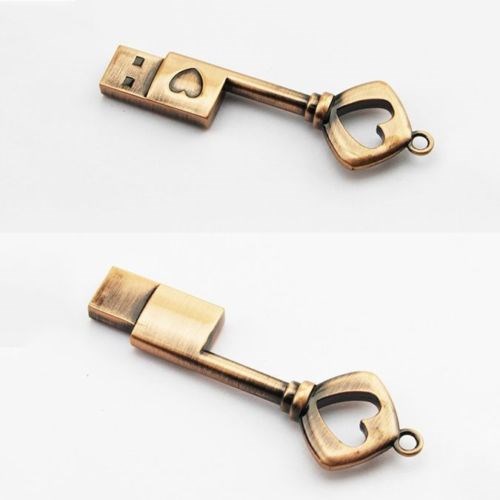 Metal Heart Key 8GB 32GB USB 2.0 Memory Stick