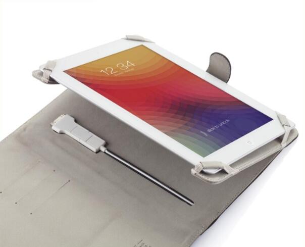  8000mah tablet durumda güç banka şarj kablosu inşa ile 