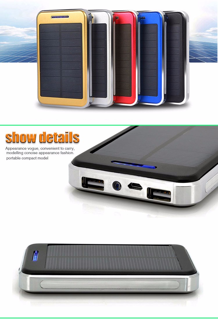 12000 mah mini solar power bank